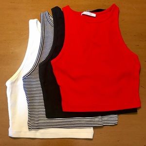 Zara Racerback Crop Tops size Small