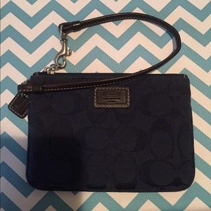 Navy Coach Wristlet