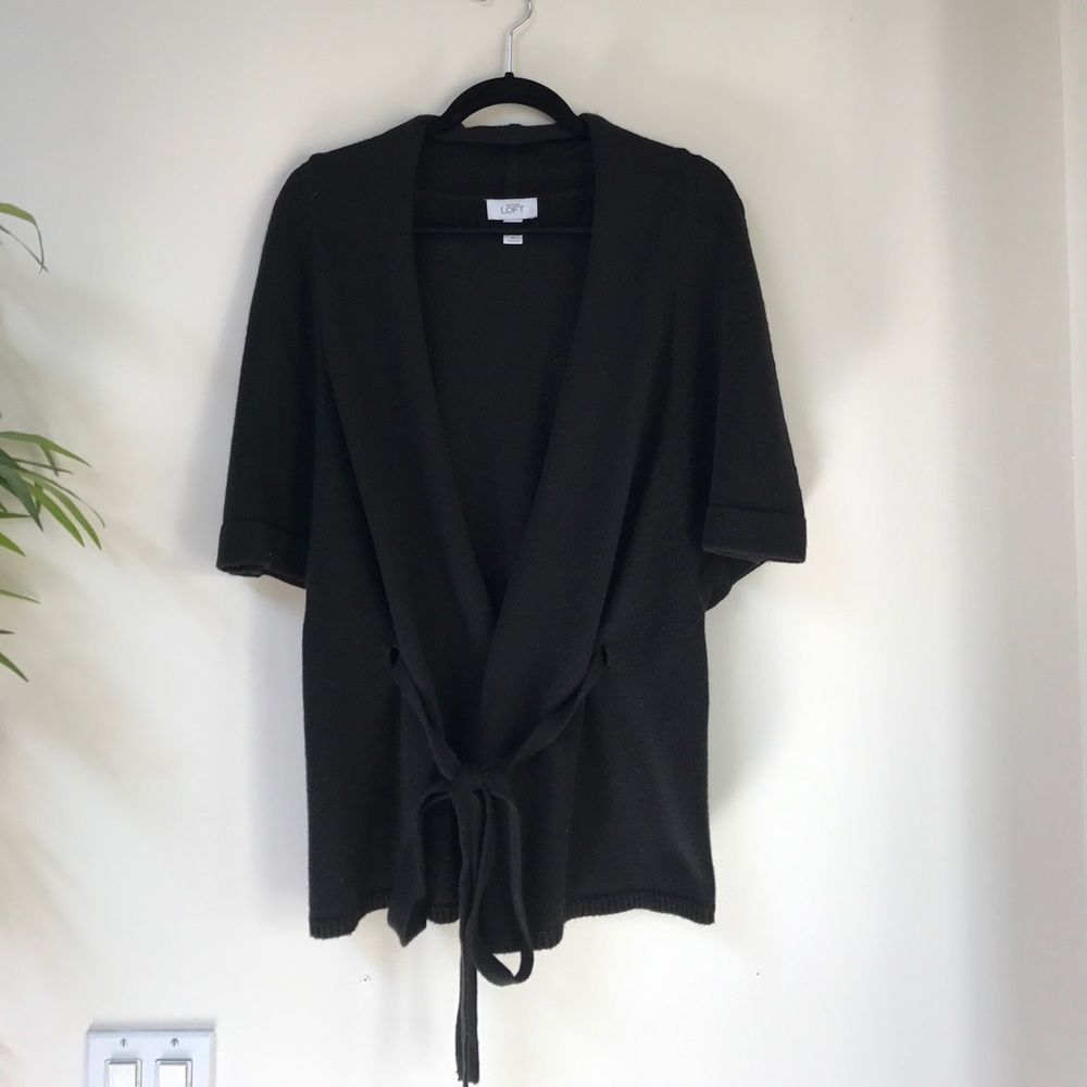 Shawl tie loose cardigan