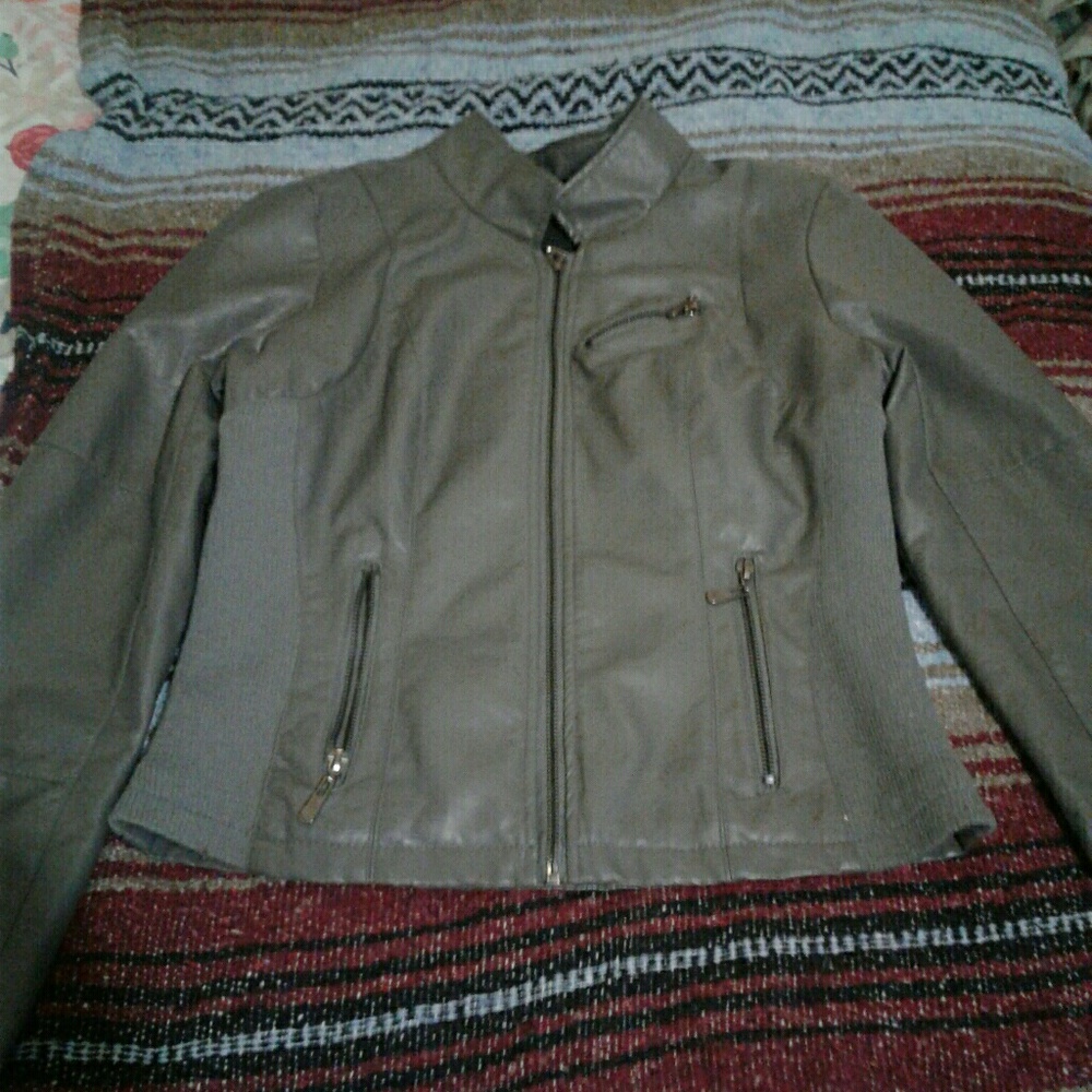 Therapy Grey Leather Jacket
