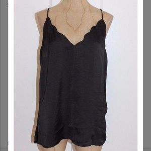 Free People black scalloped tank