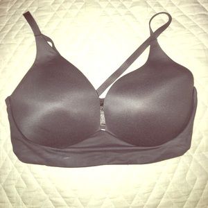 Gray Victoria's Secret Lightly Lined Plunge Bra