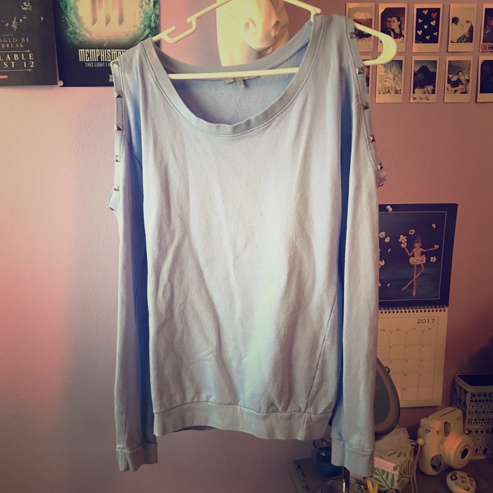 Studded pale blue long sleeve
