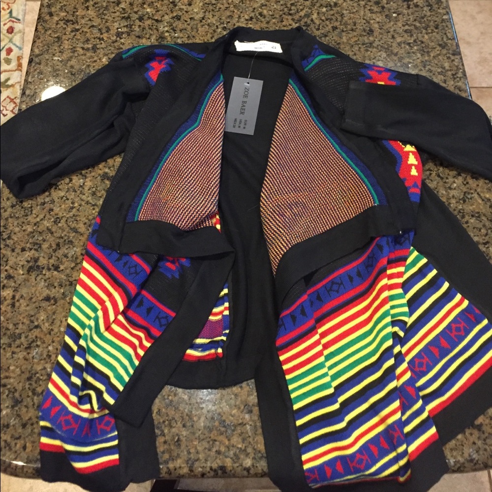 Zoe Baer black patterned cardigan