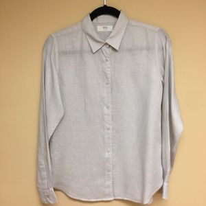 French Linen Light Grey Uniqlo Button Down