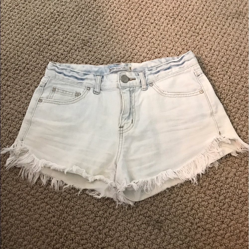 Free People Light Wash Denim Shorts