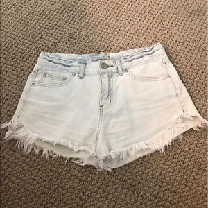 Free People Light Wash Denim Shorts