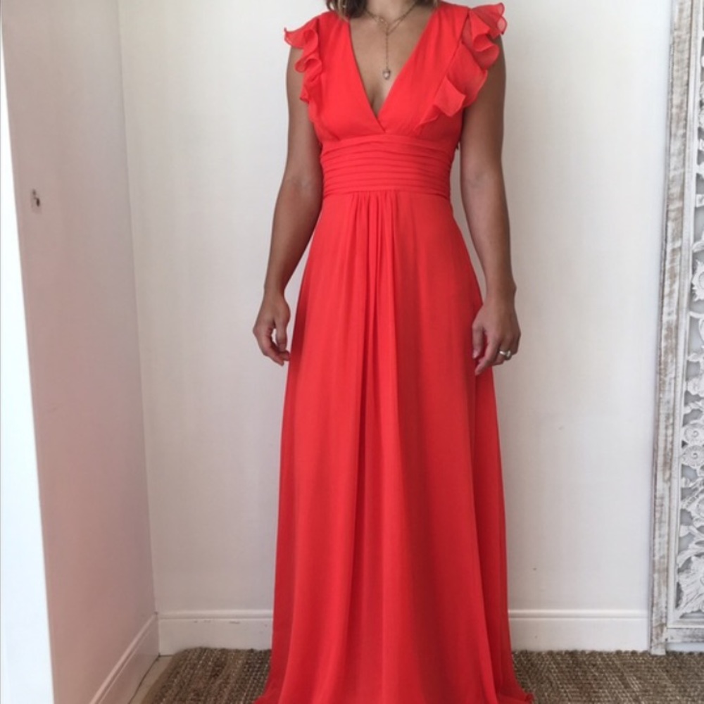 Jessica Simpson Ruffled Orange Dress (Size 4)