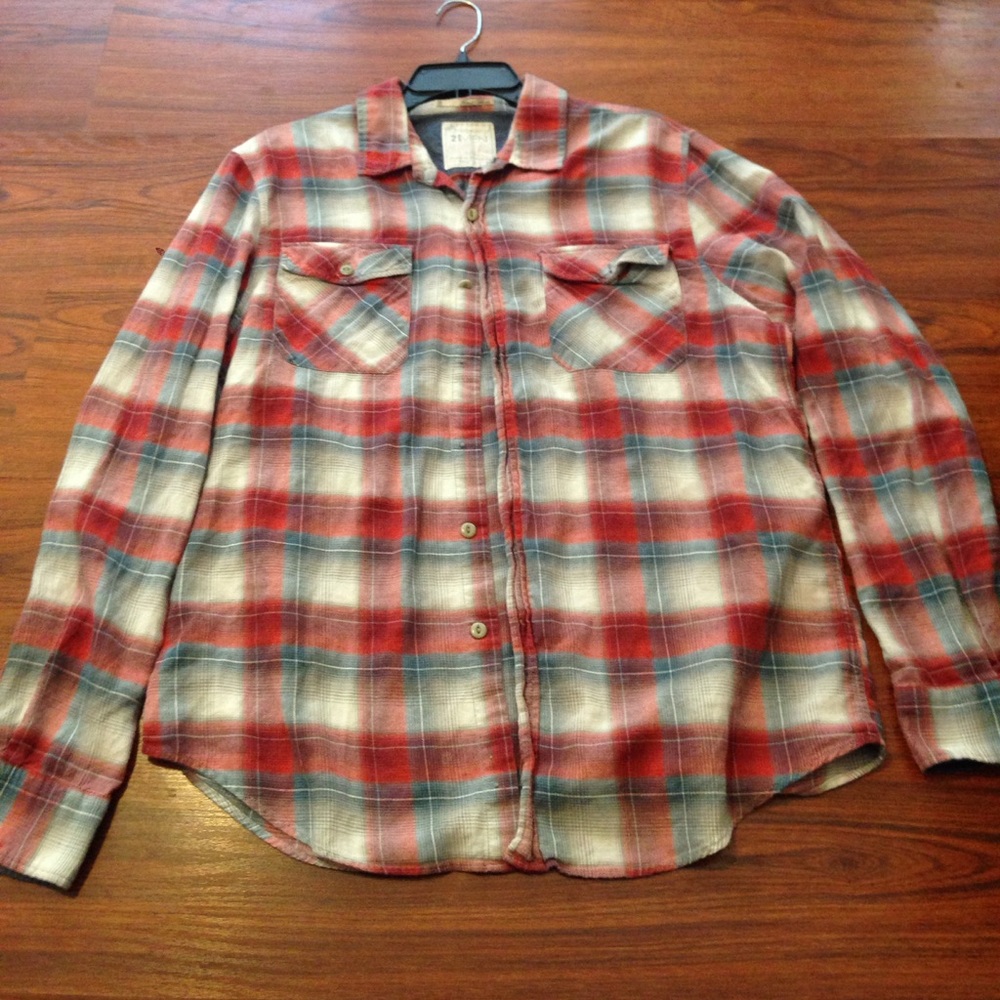 Forever 21 plaid flannel shirt xl extra large