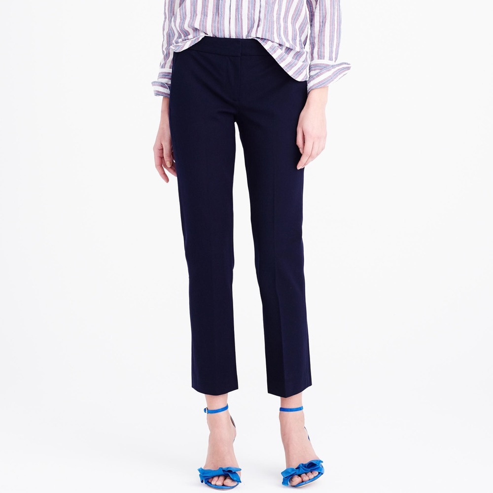 J. Crew Navy Campbell Capri Pant in Stretch Cotton