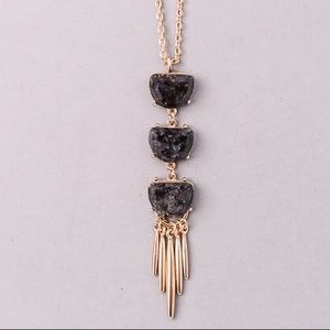Black Marble 3 Tier Necklace