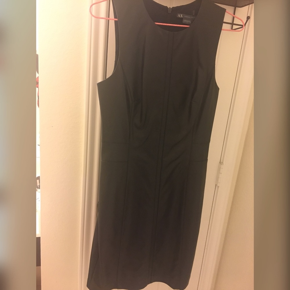 Armani Exchange leather bodycon dress
