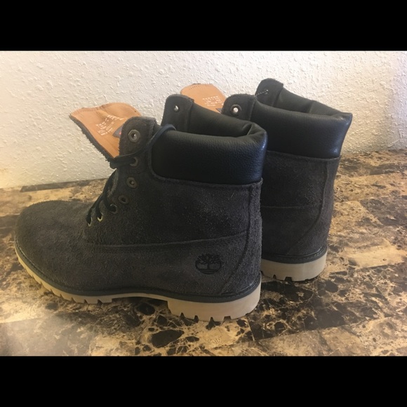 XO Charcoal grey long hair suede 6\