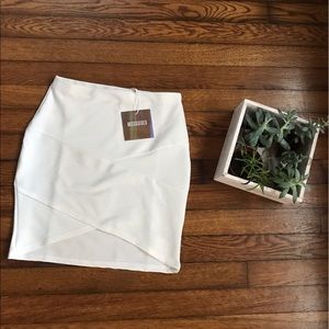 White bandage mini skirt