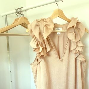 Silk ruffle shift dress