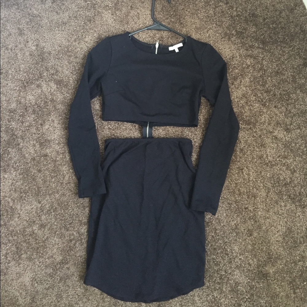 Two piece black dress