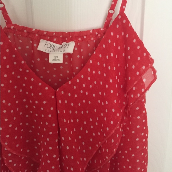 Red polka dot tank top - Picture 2 of 2