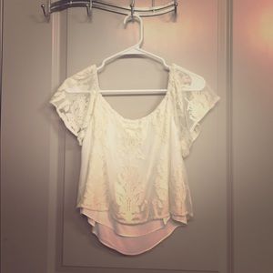 Madison Marcus cream off shoulder blouse