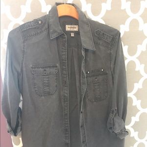 Soft twill military boyfriend shirt