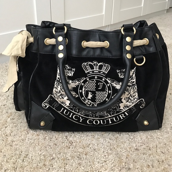 Velvet/leather black Juicy Couture Bag 💕 - Picture 1 of 8