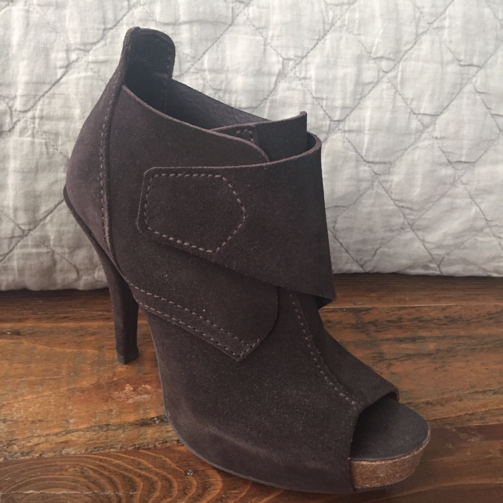 PEDRO GARCIA PEEP-TOE SUEDE BOOTIES
