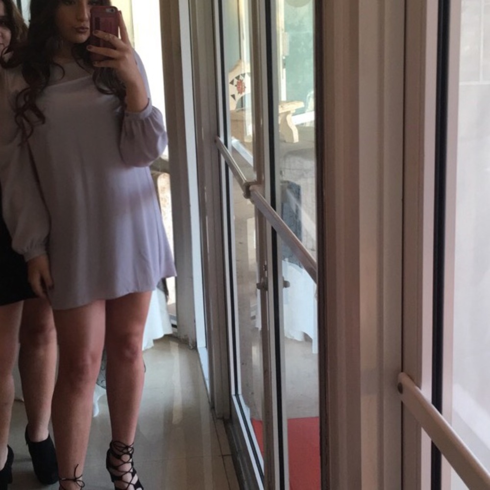 Lulu's Grey Long Sleeve Dress