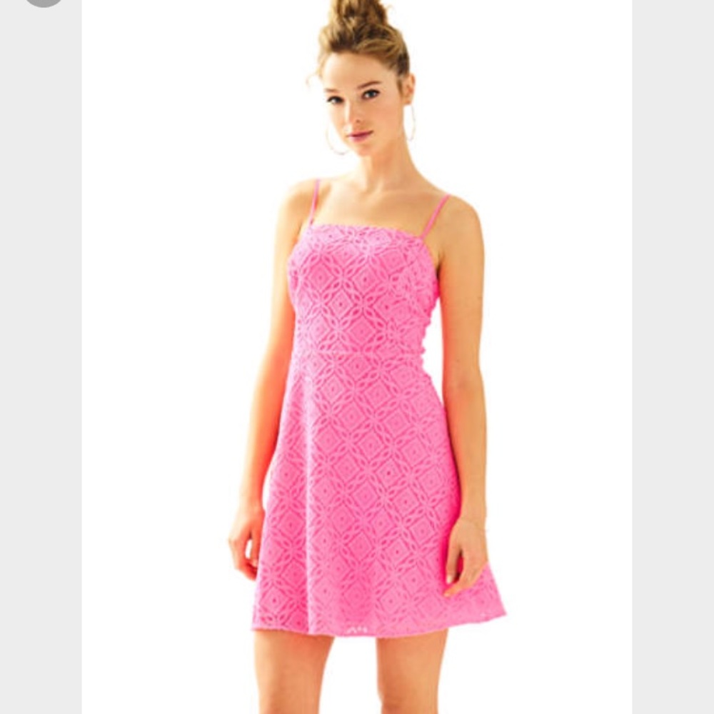 Lilly Pulitzer bright pink dress