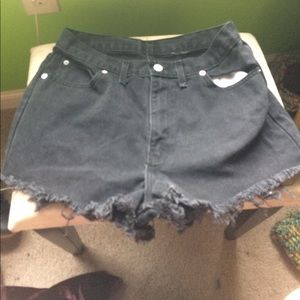 Vintage Black Denim Cutoff shorts
