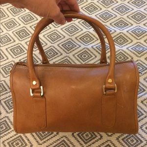 Vintage Camel Leather Handbag by Brookstone