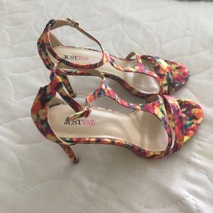 Floral open-toed stilettos | Never worn