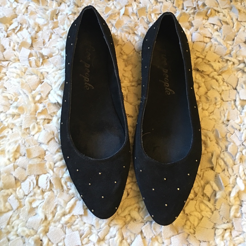 Gold studded Free People black flats