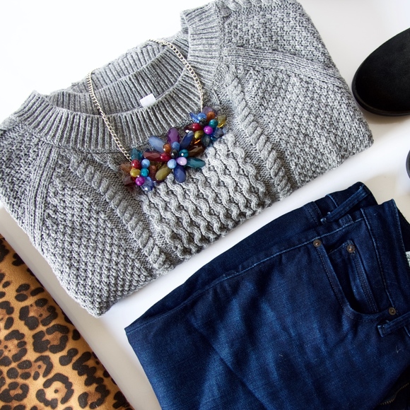 bp Sweaters - ⭐️ HP ⭐️ BP. Cable Knit Dolman Sweater in Gray