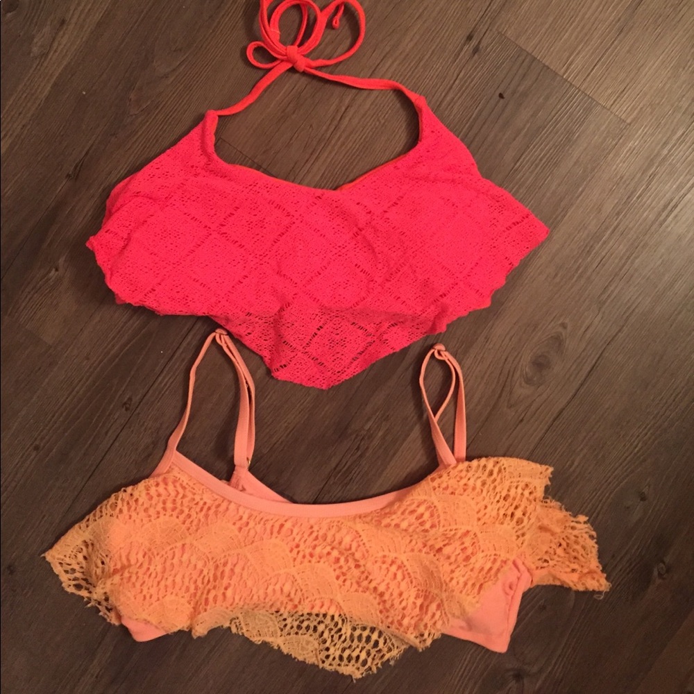 2 target orange bikini tops