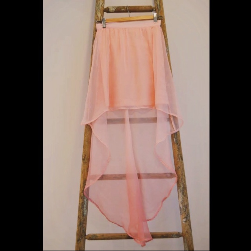 Ombré pink high-low skirt