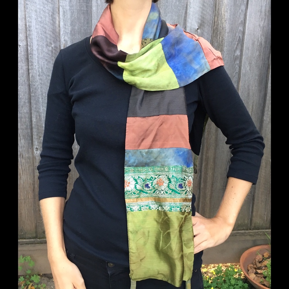 Bohemian Silk Scarf New With Tag By Teresa Eaton