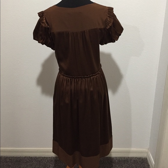 BCBG Max Azria Brown Silk Cocktail Dress size 10 - Picture 3 of 5