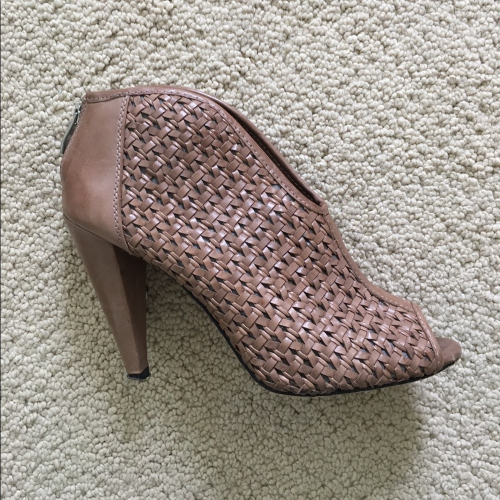 Vince Camuto Open-Toe Ankle Bootie in Dark Tan
