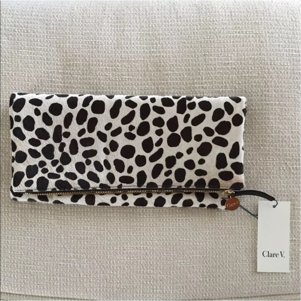 Clare V Leopard print clutch