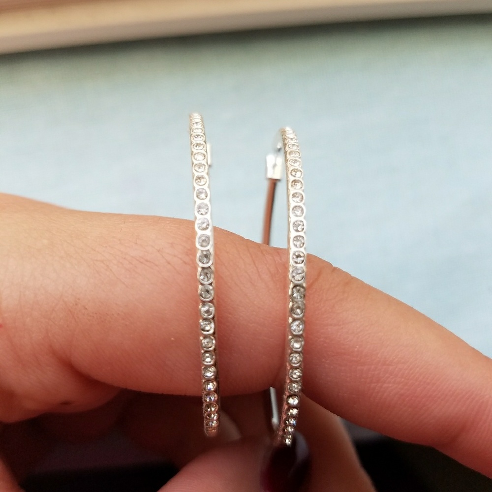 Sterling silver CZ hoops!