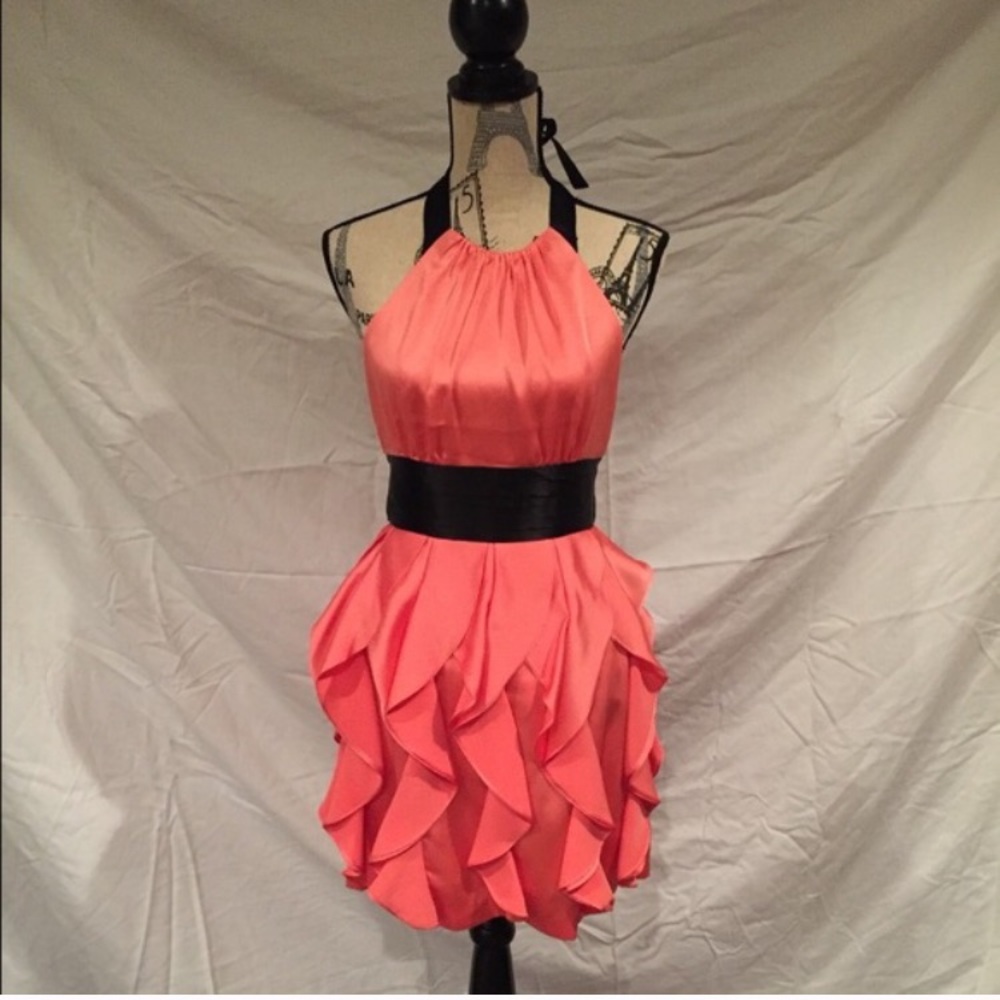Gorgeous BCBGMaxAzria Halter Peachy Pink Dress