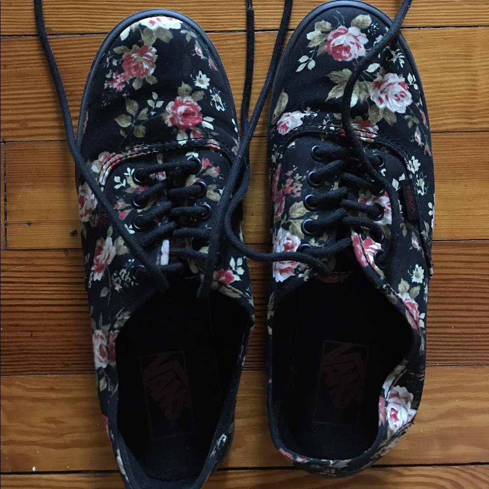 Vans Black Floral Classic Shoes