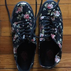 Vans Black Floral Classic Shoes