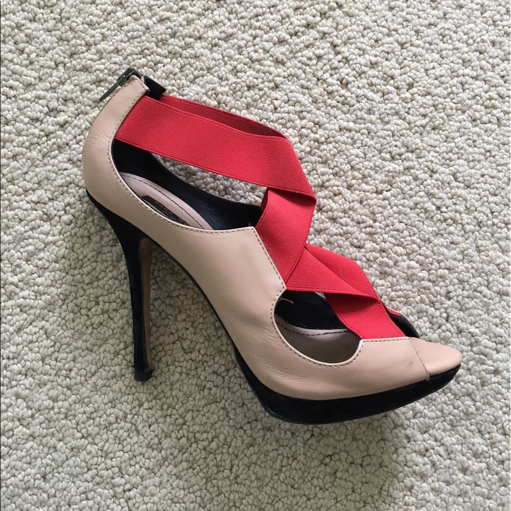 Zara Orange and Tan Heels