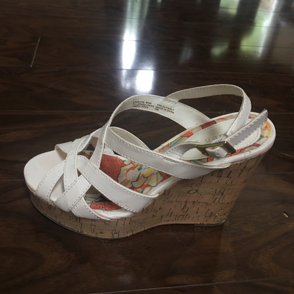Madden girl white summer wedges