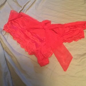 NWOT red lacy bow underwear