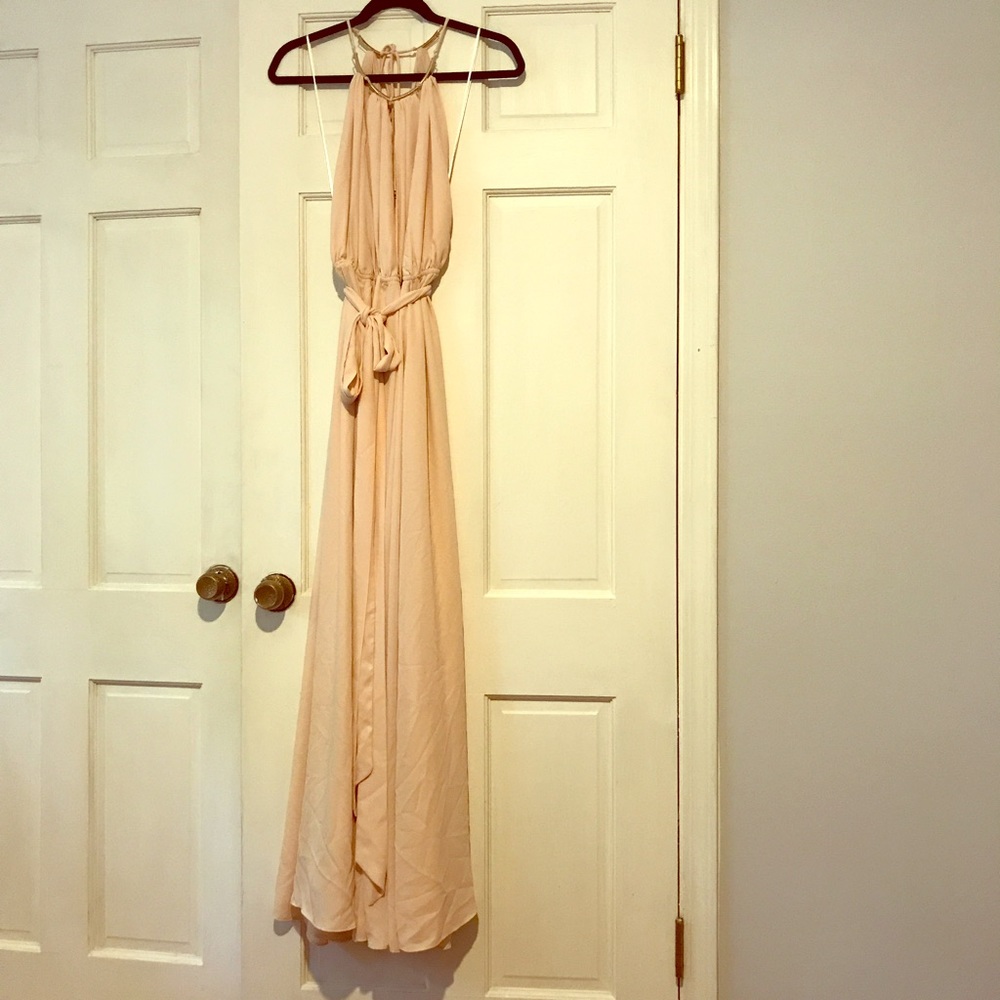 Gleam and Glide Blush Pink Maxi Dress