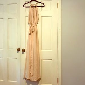 Gleam and Glide Blush Pink Maxi Dress