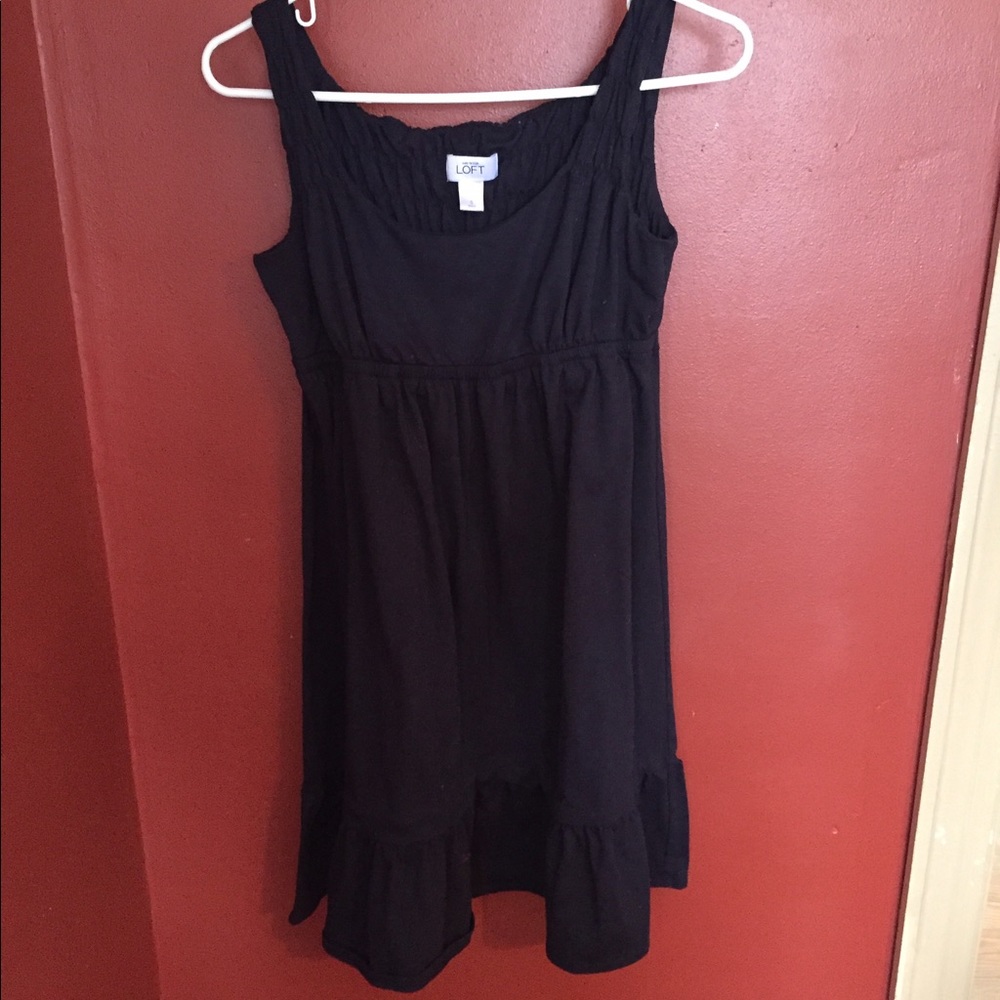 Navy blue ruffle bottom sundress