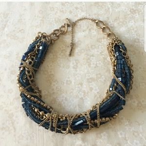 Blue and gold necklace