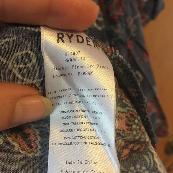 Ryder X UO Blue Floral Printed Fit & Flare Dress - Picture 6 of 7